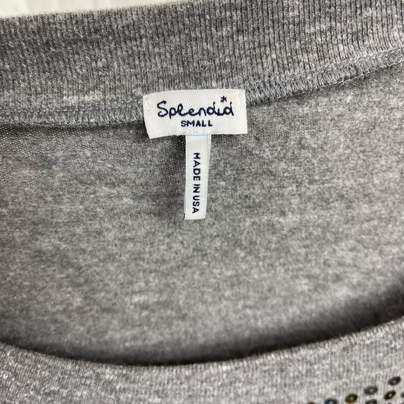 Splendid Gray Gold Sequins Crop Sweatshirt Size S - Picture 4 of 5